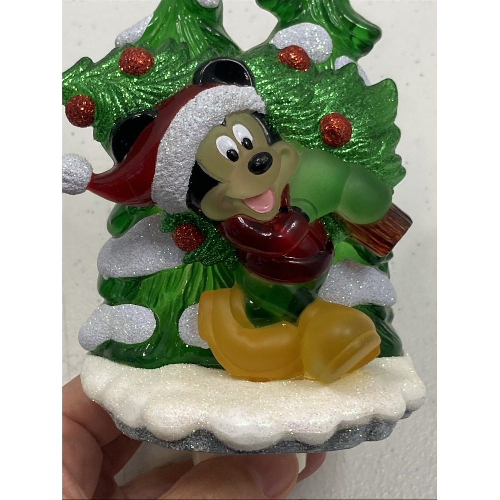 Pair Of Vtg Disney Pluto & Mickey Mouse Plug In‎ Nightlight Christmas Glitter - Picture 9 of 13